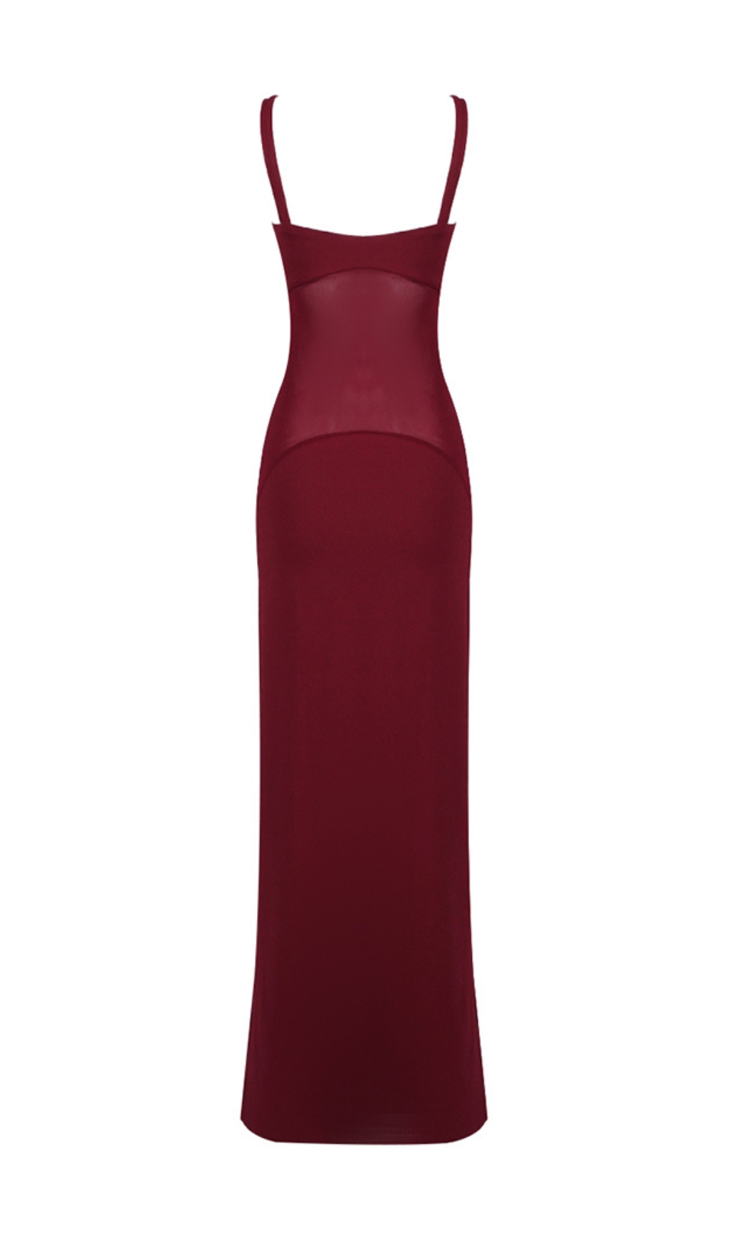 44ccda0ec2b0e481864d5977f3b2b70c.jpg Fashionslee Women Mesh Insert Maxi Dress Burgundy