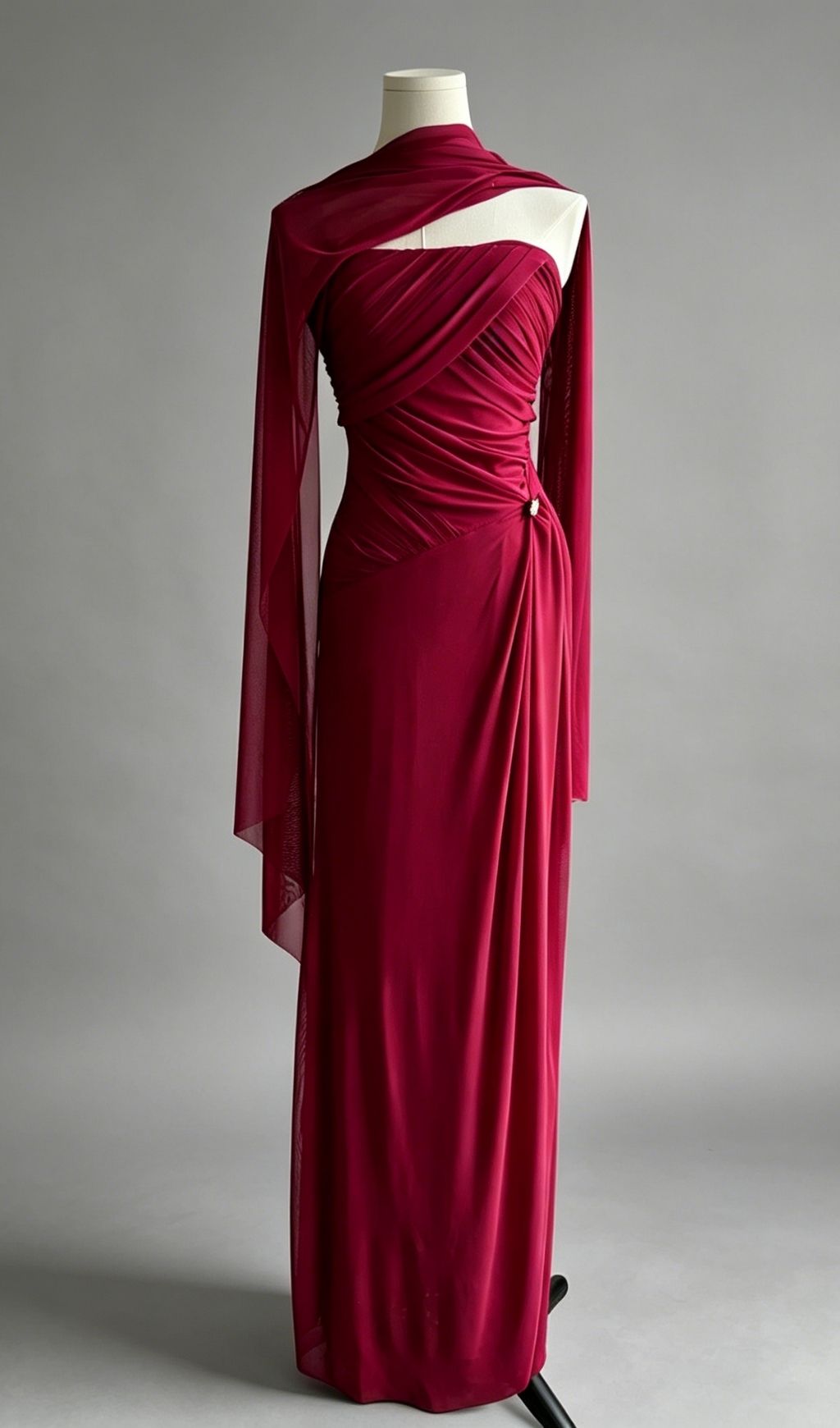 451dfdb03ab1ac98e835d3af0a07fce3.jpg Fashionslee Women Lacey Red Ruched Maxi Dress