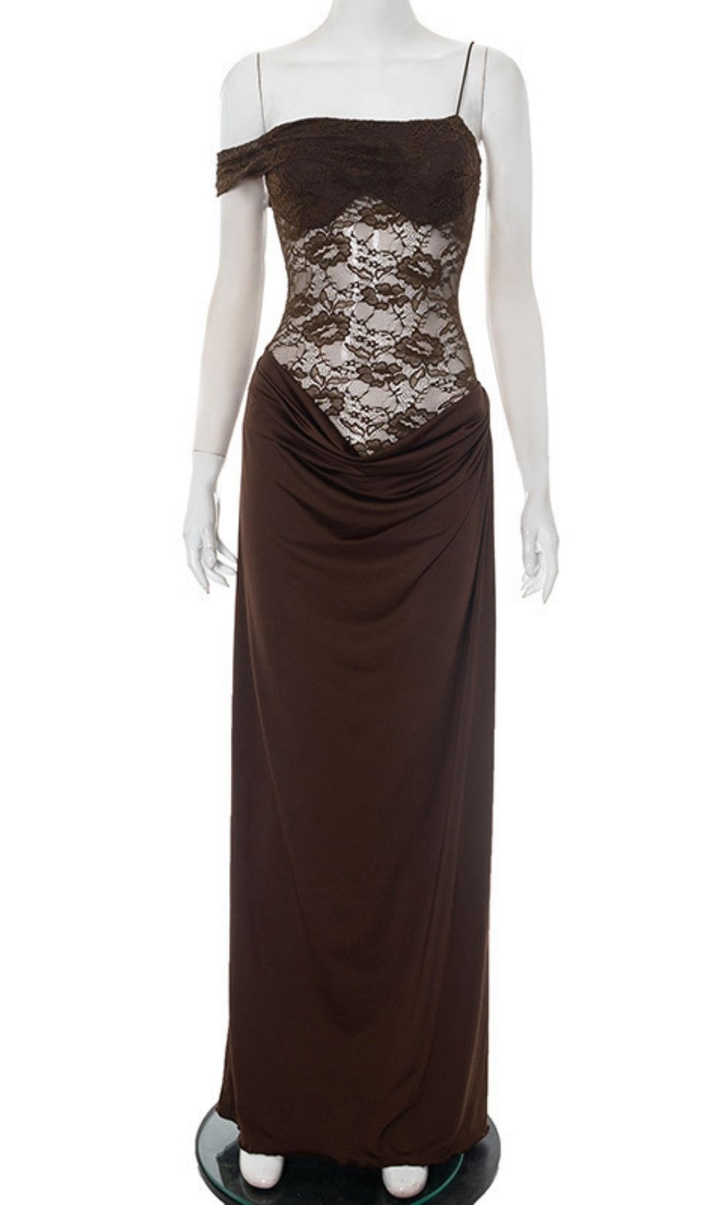 TRENDING COFFEE LACE MAXI DRESS - OWNCI TRENDING COFFEE LACE MAXI DRESS - OWNCI