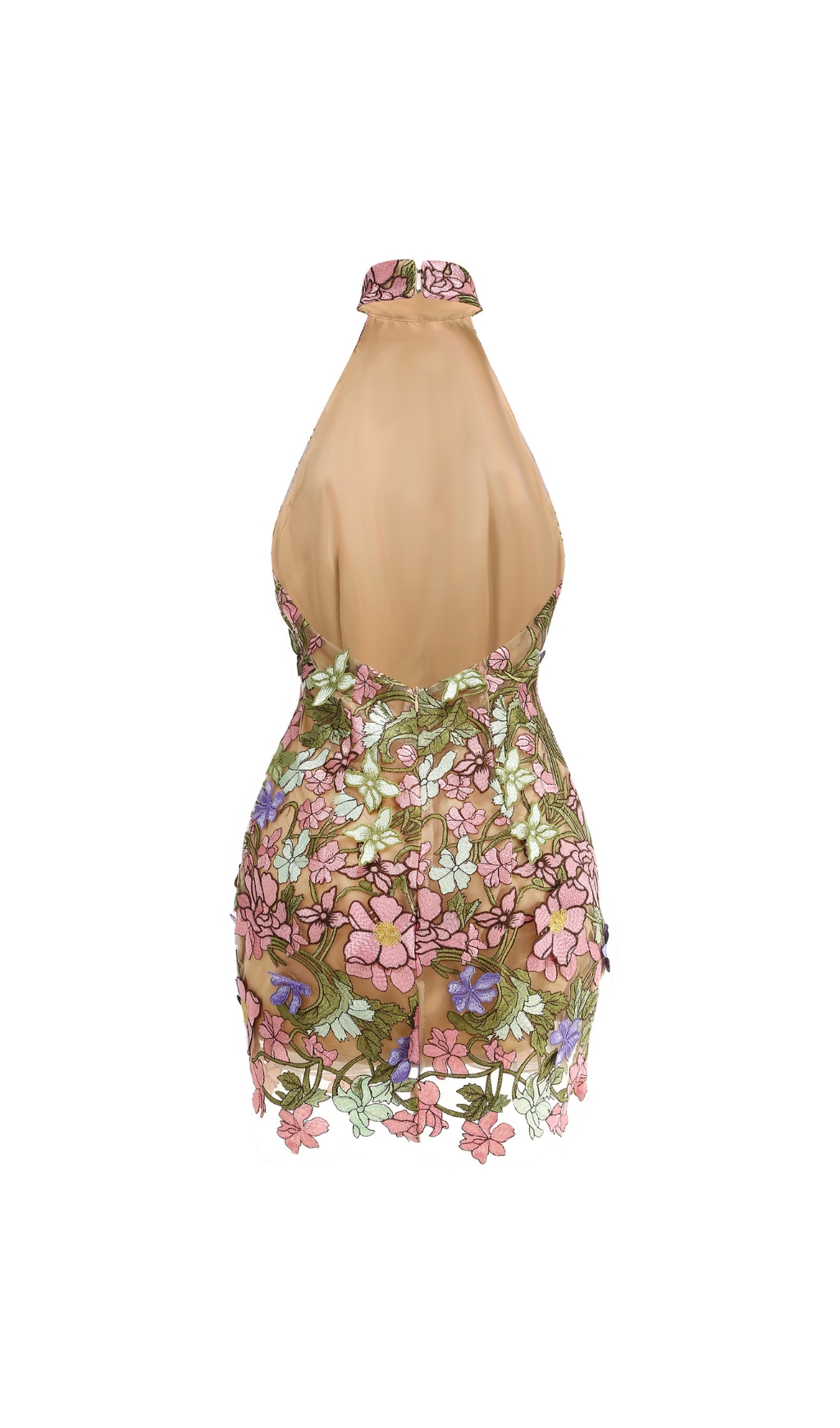 45a4a45287c366500bc27b9107b76668.jpg Fashionslee Women Dotty Halter Flower Embroidery Backless Mini Dress