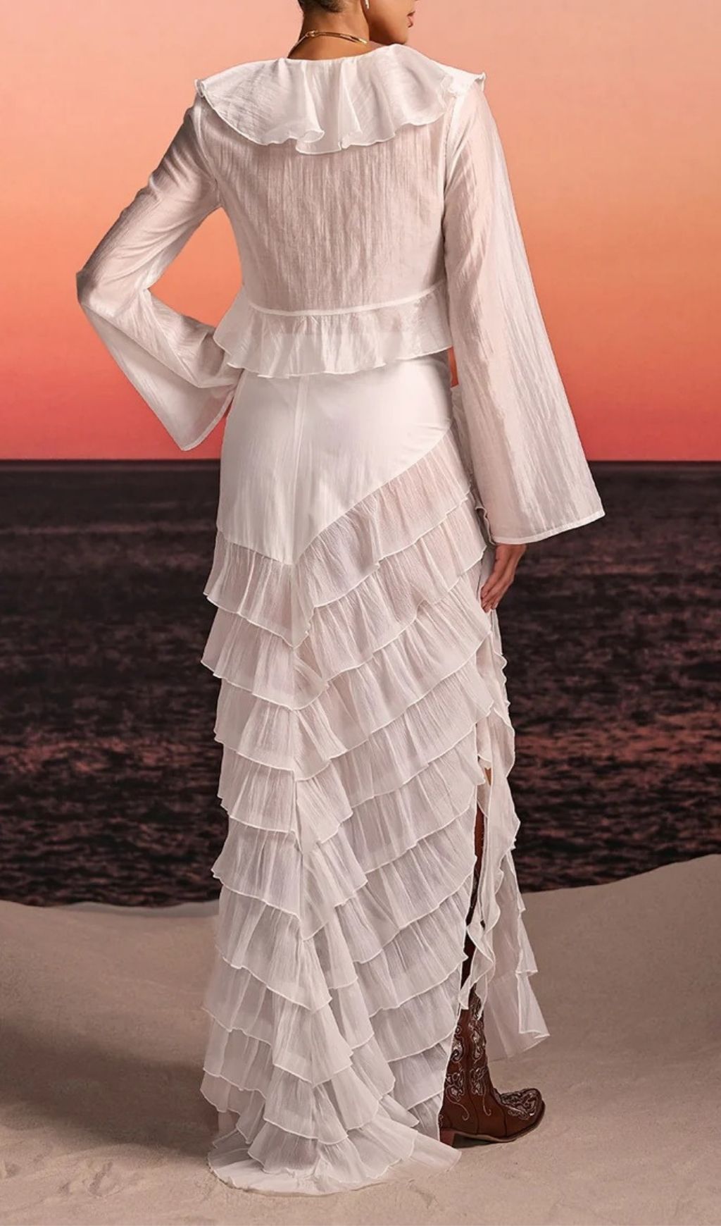 45c7d85943572e05bd8d841421956bf4.jpg Fashionslee Women Selvor Ruffle Tiered Split Skirt Set