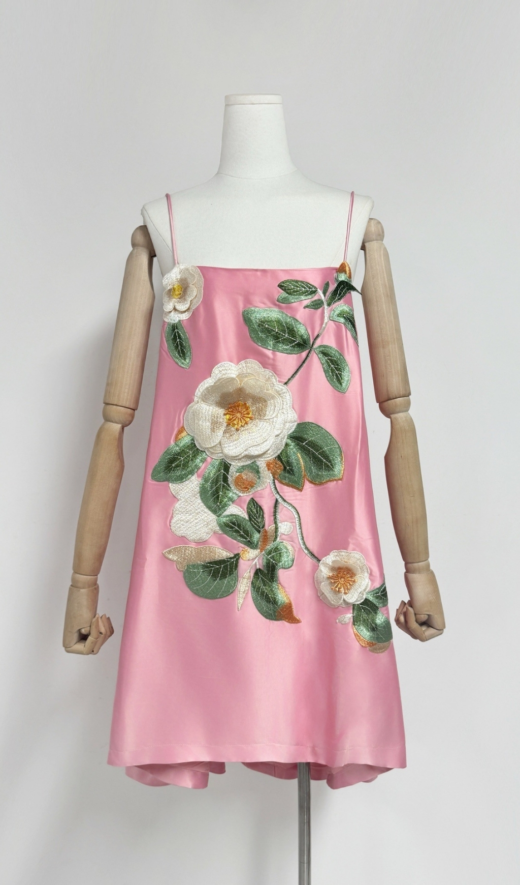 Fashionslee Women Fina Pink Flower Embroidery Mini Dress