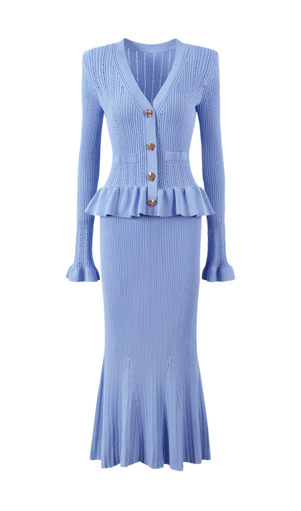 Fashionslee Women Etsuko Long Sleeve Knit Maxi Dress