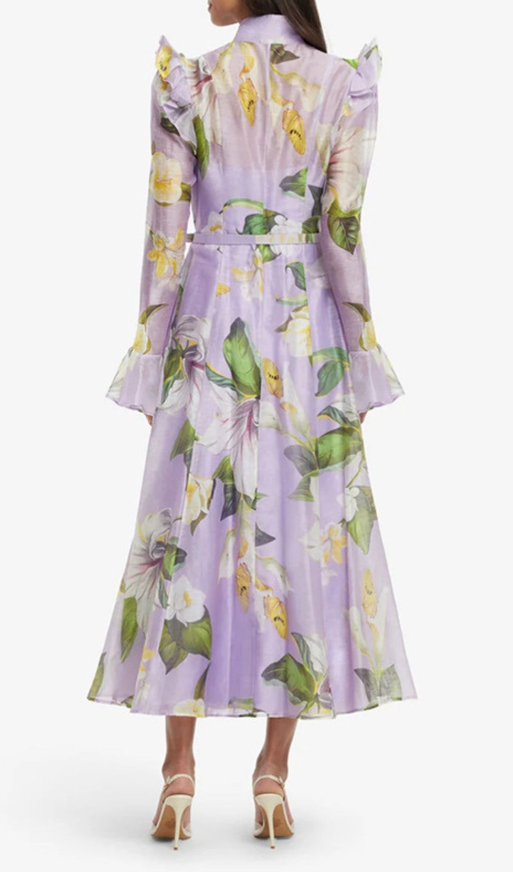 Fashionslee Women Isolda Flower Printed Long Sleeve Midi Dress