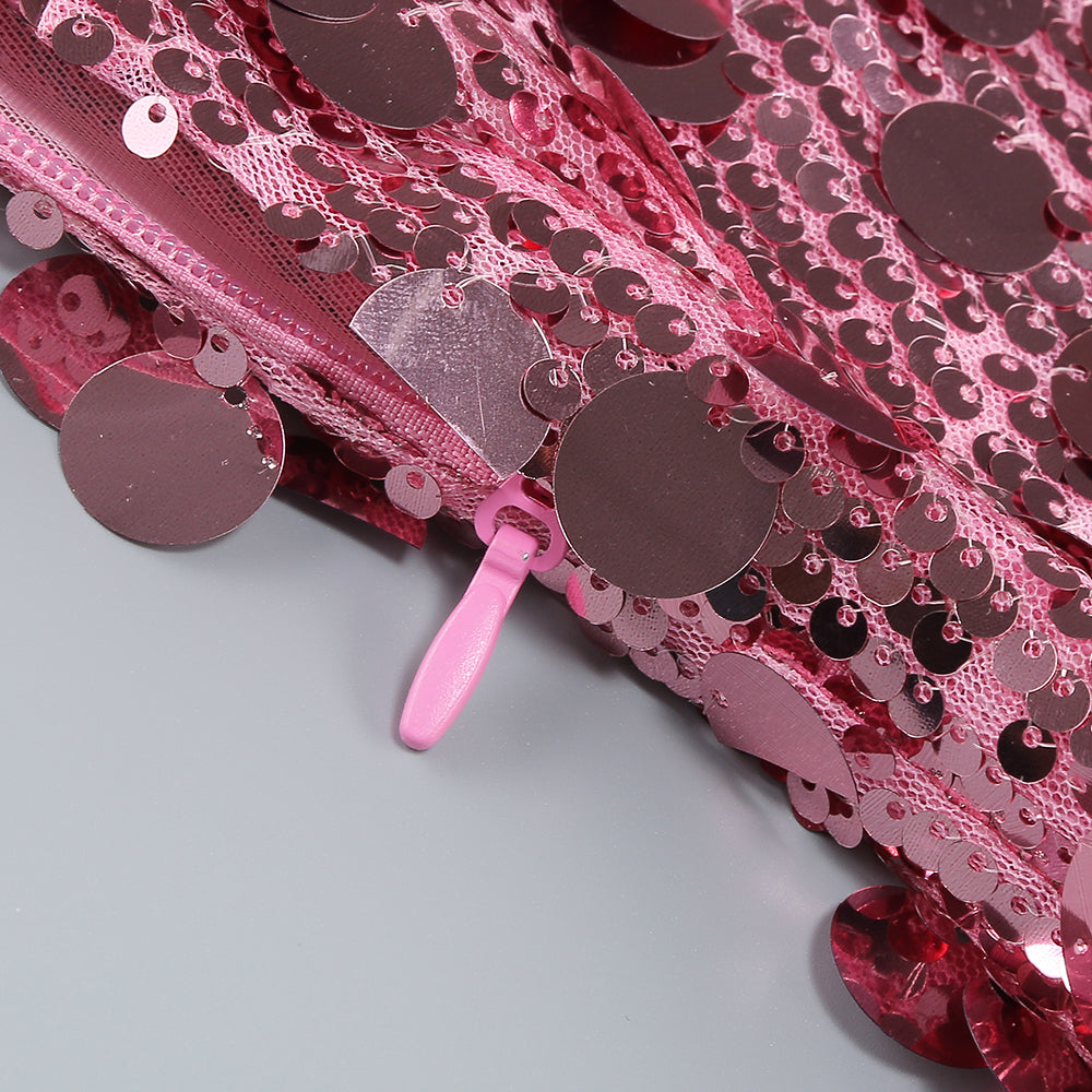 46c18a78ac05ed96861d59f88948c83b.jpeg Fashionslee Women Beno Pink Strappy Sequin Mini Dress