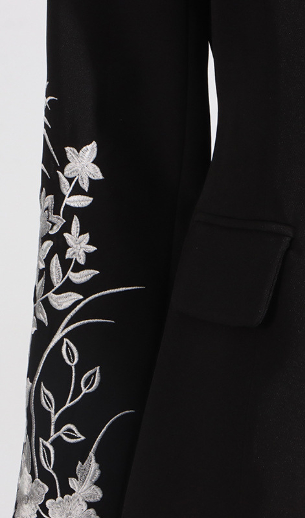Fashionslee Women Evanthe Black Flower Embroidery Blazer