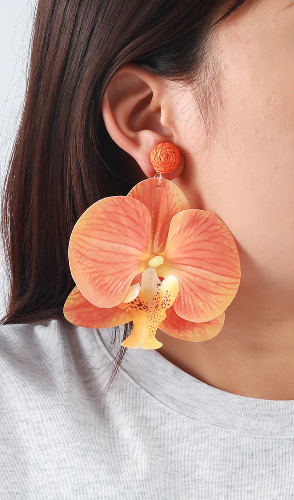 Fashionslee Women Olatunde Orange Flower Earrings