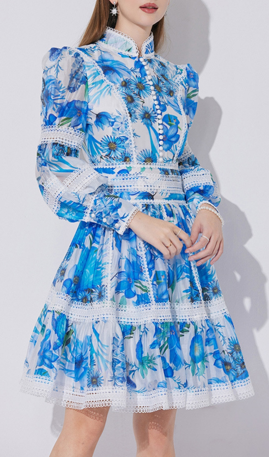 46d26e80d2cbcaf2f11273ffd8be1268.jpg Fashionslee Women Erlene Blue Long Sleeve Mini Dress