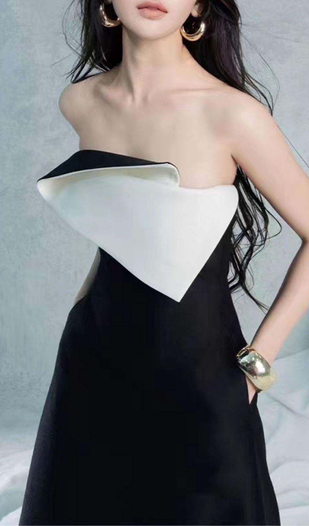 46dc5066c1300af00617a40883a11002.jpg Fashionslee Women Kiri Strapless Black Maxi Dress