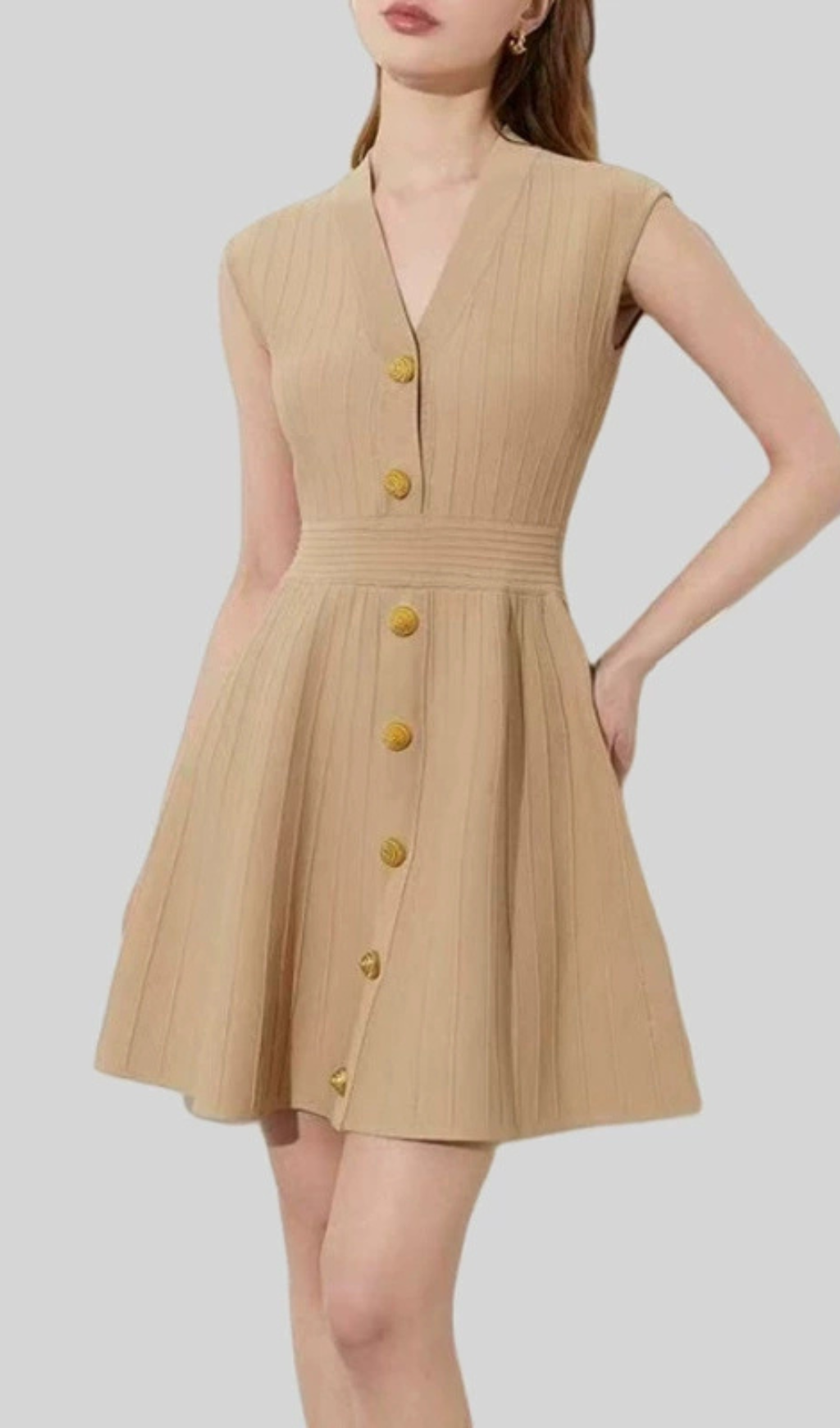 Fashionslee Women Helen Knit Sleeveless Mini Dress