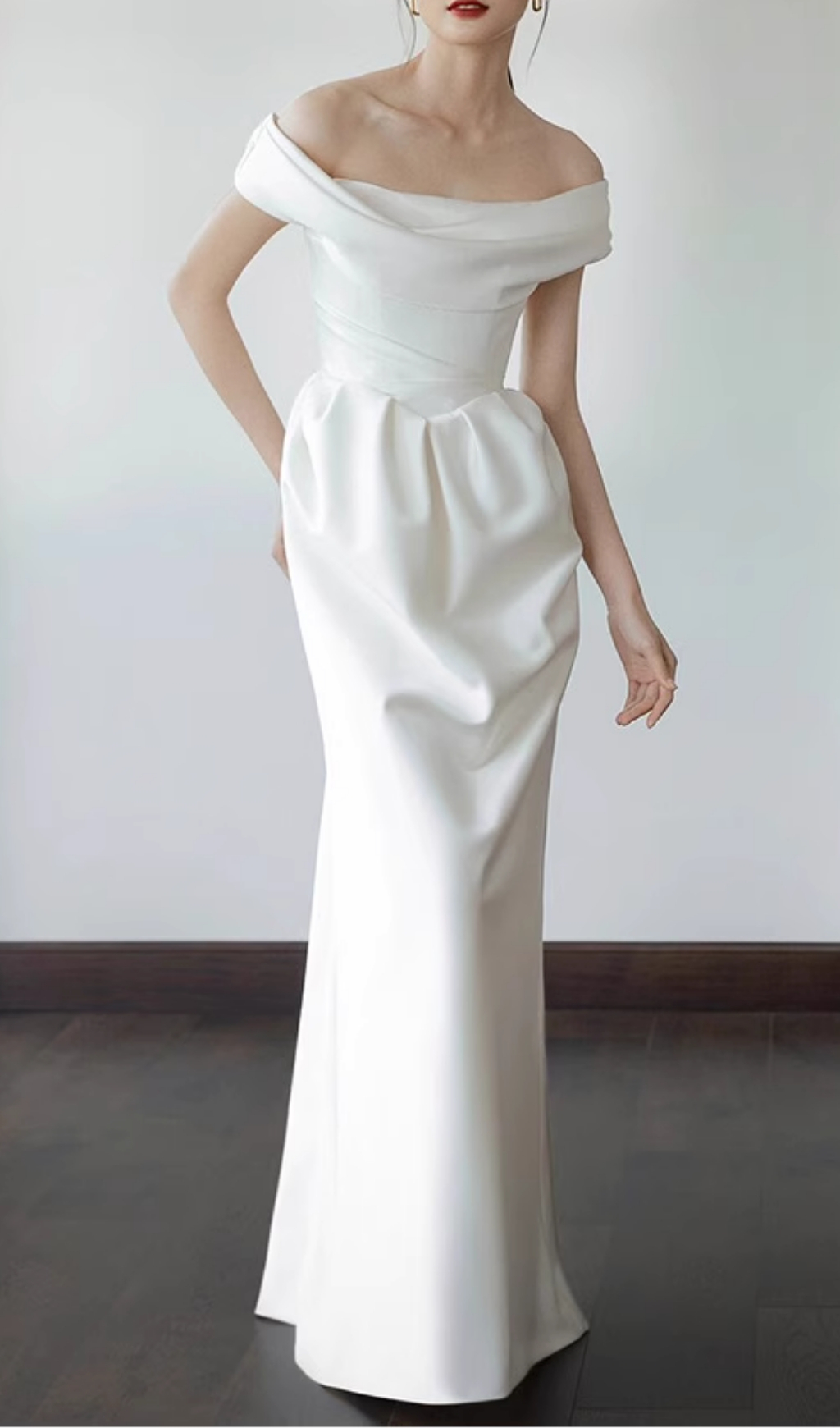 Fashionslee Women Femke White Off-Shoulder Wedding Dress