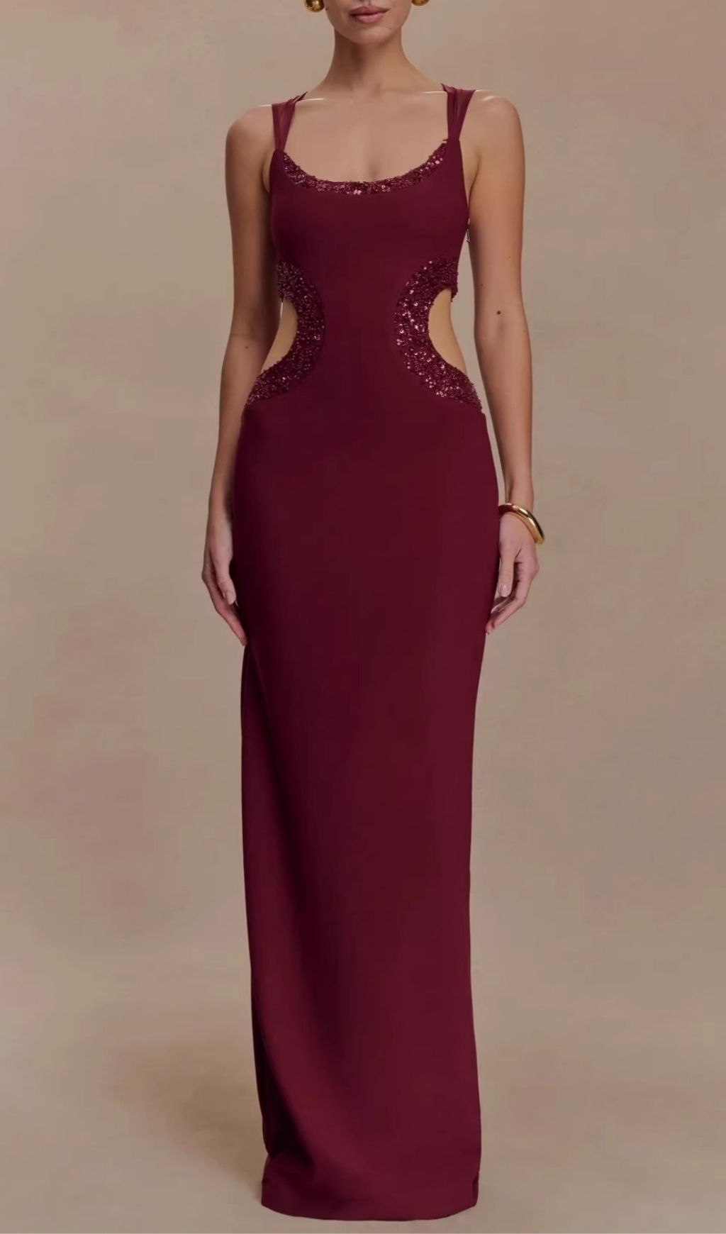 4716bfc69a021dc2c435648686485dec.jpg Fashionslee Women Celerina Sleeveless Cutout Sequin Maxi Dress