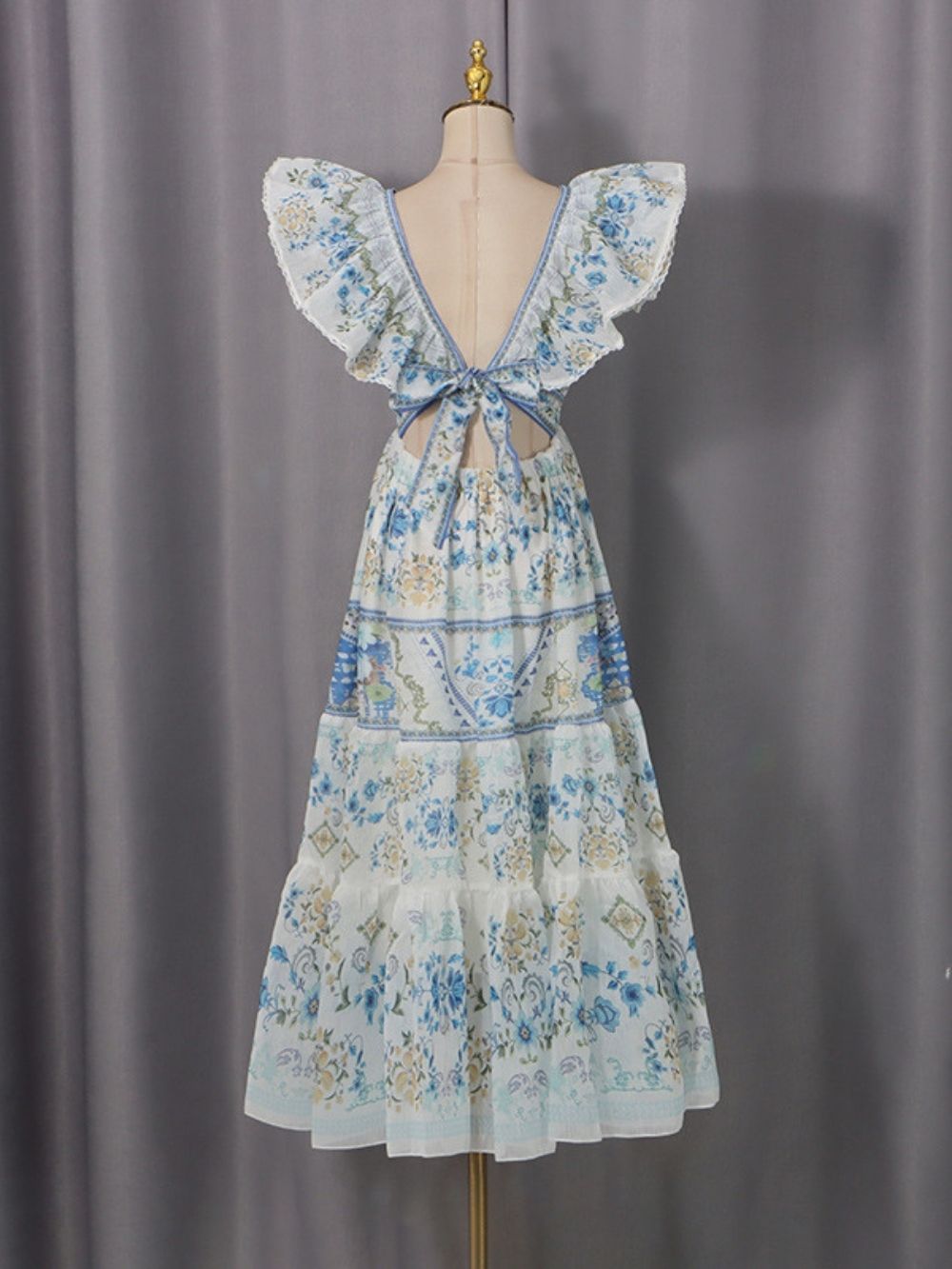 Harding V-Neck Printed Midii Dress - OWNCI Harding V-Neck Printed Midii Dress - OWNCI