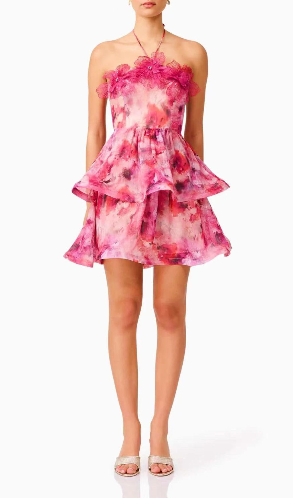 Fashionslee Women Fantine Flower Printed Mini Dress