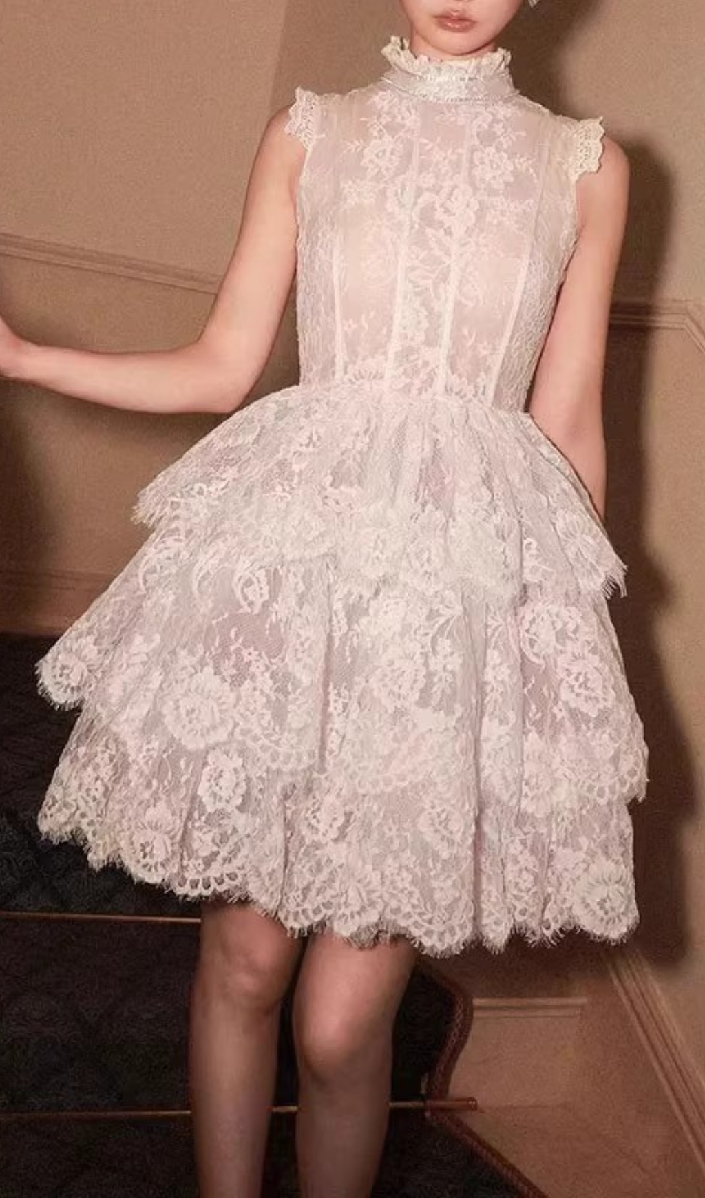 474f6797bb80beffb857f47b49312a9b.jpg Fashionslee Women Estevão White Lace Mini Dress