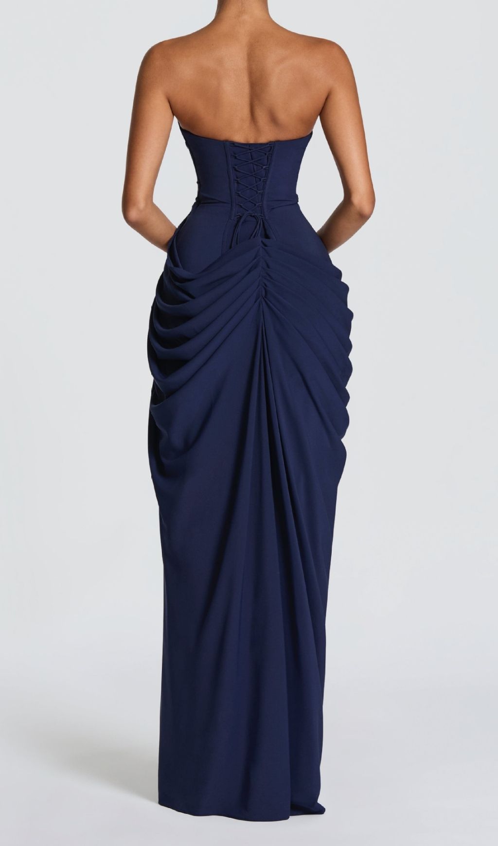 Fashionslee Women Kellyn Navy Strapless Corset Maxi Dress