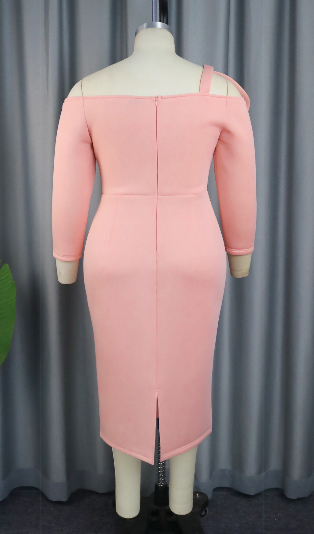 Fashionslee Women Bahira Pink Flower Long Sleeve Midi Dress