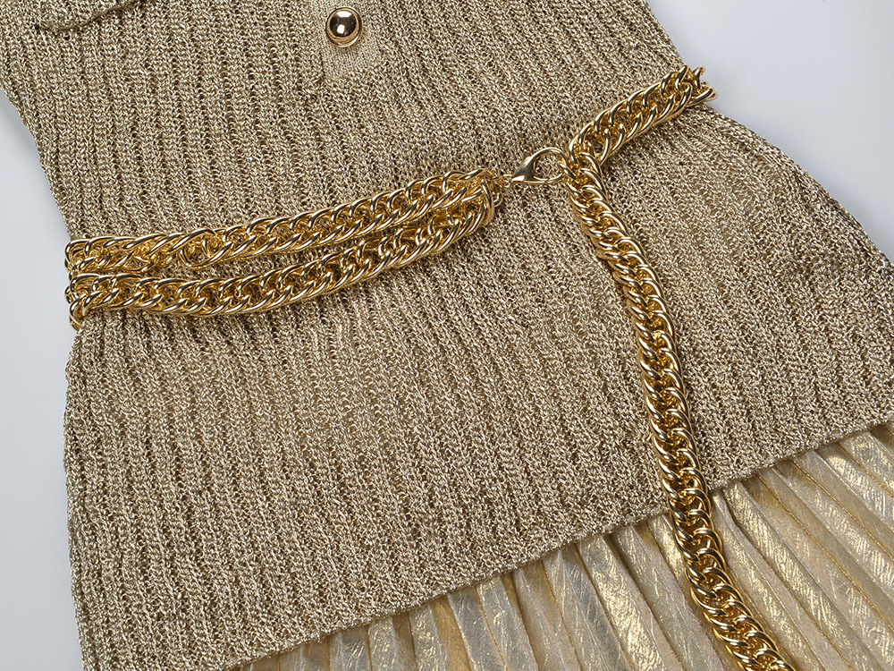 47aa9991aa4a4ca1913108c5d96fbaae.jpg Fashionslee Women Gold Lurex Ribbed Knit Maxi Dress