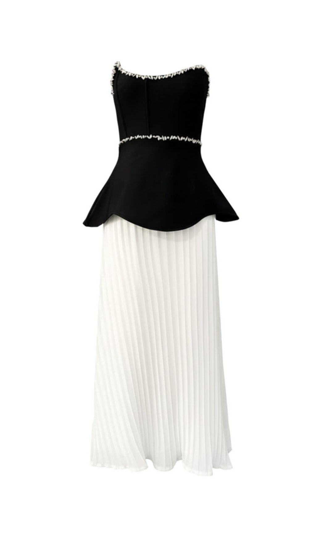 47af5d5158fde1156dd8ce3a8820f4ed.jpg Fashionslee Women Khaleesi Strapless Diamante Pleated Maxi Dress