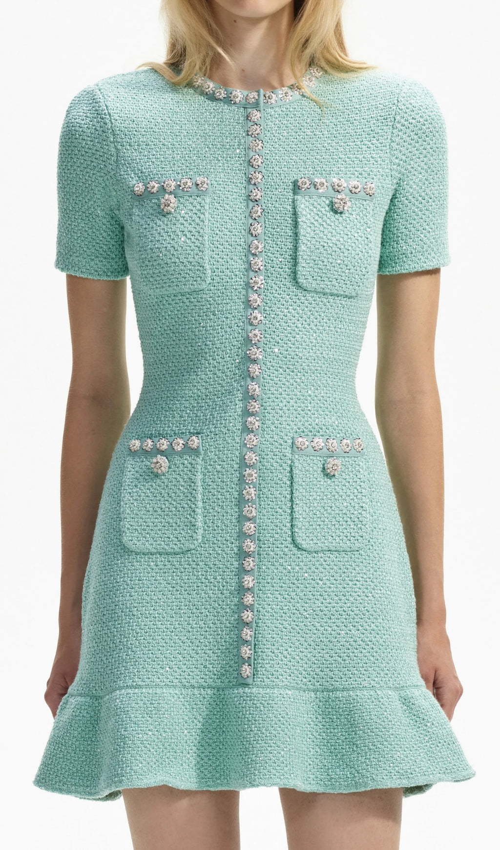 47fbb0936f872318657a580146a76ff9.jpeg Fashionslee Women Arleth Mint Sequin Knit Mini Dress