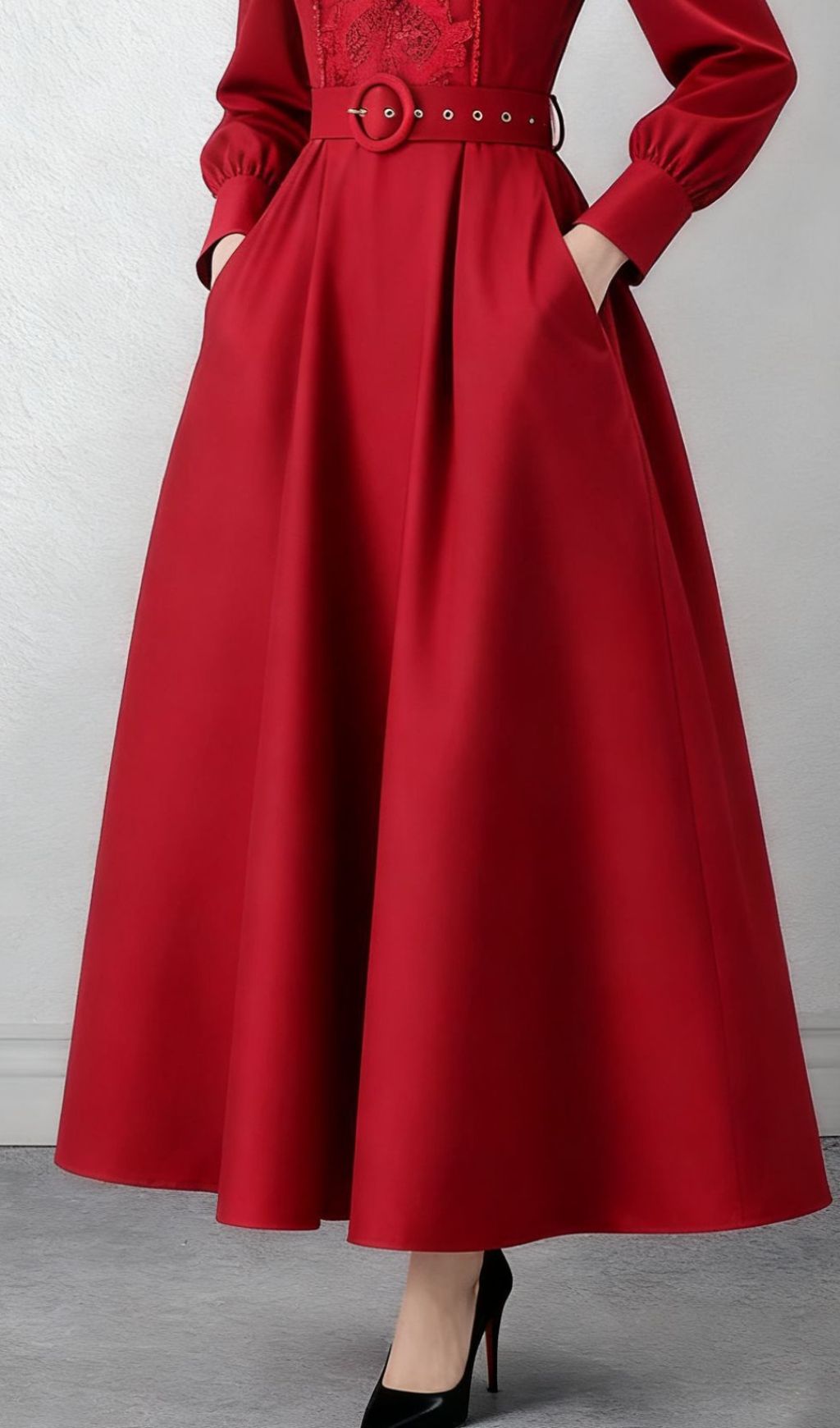 481fef5f1e69d4dcb9672f01cb7c686a.jpg Fashionslee Women Ieuan Red Long Sleeve Maxi Dress