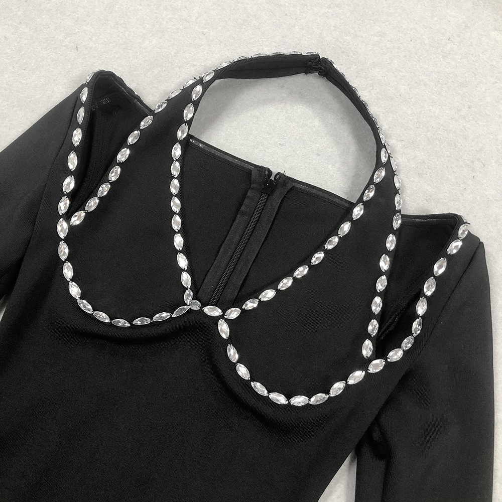 4823a5f1c982427da52414cfad57aa47.jpg Fashionslee Women Brienda Black Long Sleeve Crystal Maxi Dress