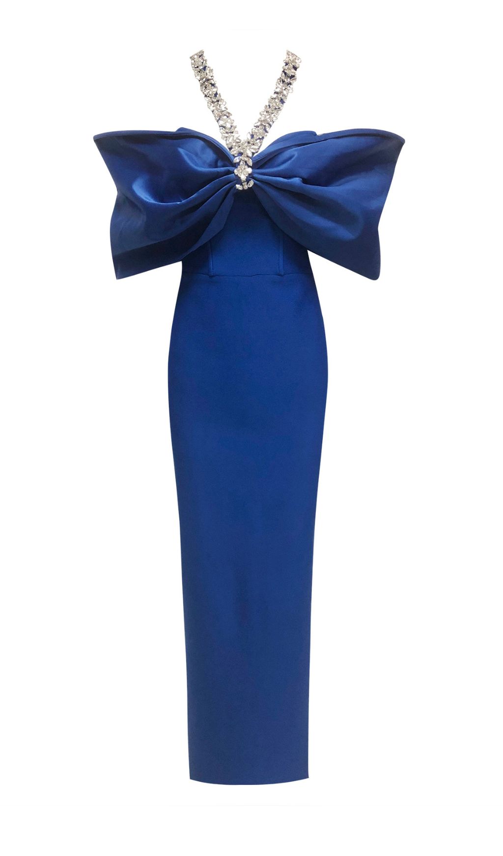 482b9e72f6cd66345162f4d7094d6bf0.jpg Fashionslee Women Elwilda Blue Off-Shoulder Halter Maxi Dress