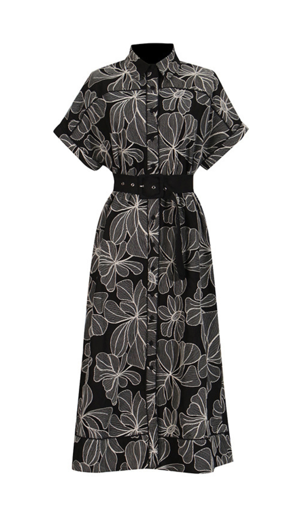 4855e56ada0ba0c6837a68d37c706ec5.jpg Fashionslee Women Davan Black Flower Midi Dress