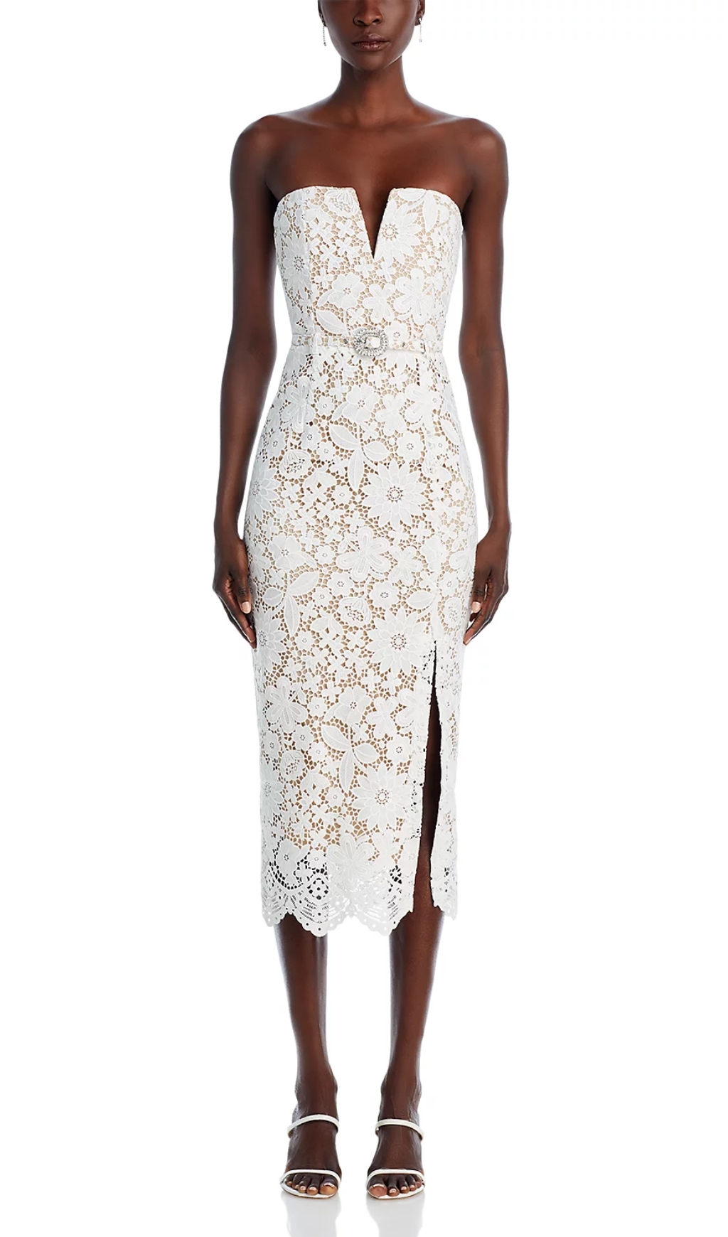 Fashionslee Women Charlotte Strapless Embroidery Midi Dress