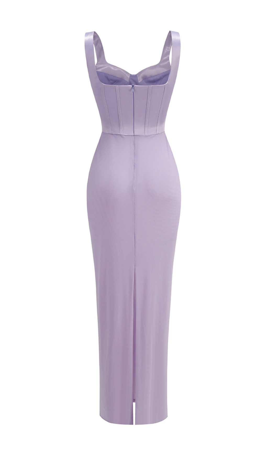 Fashionslee Women Caelyn Orchid Satin Corset Maxi Dress