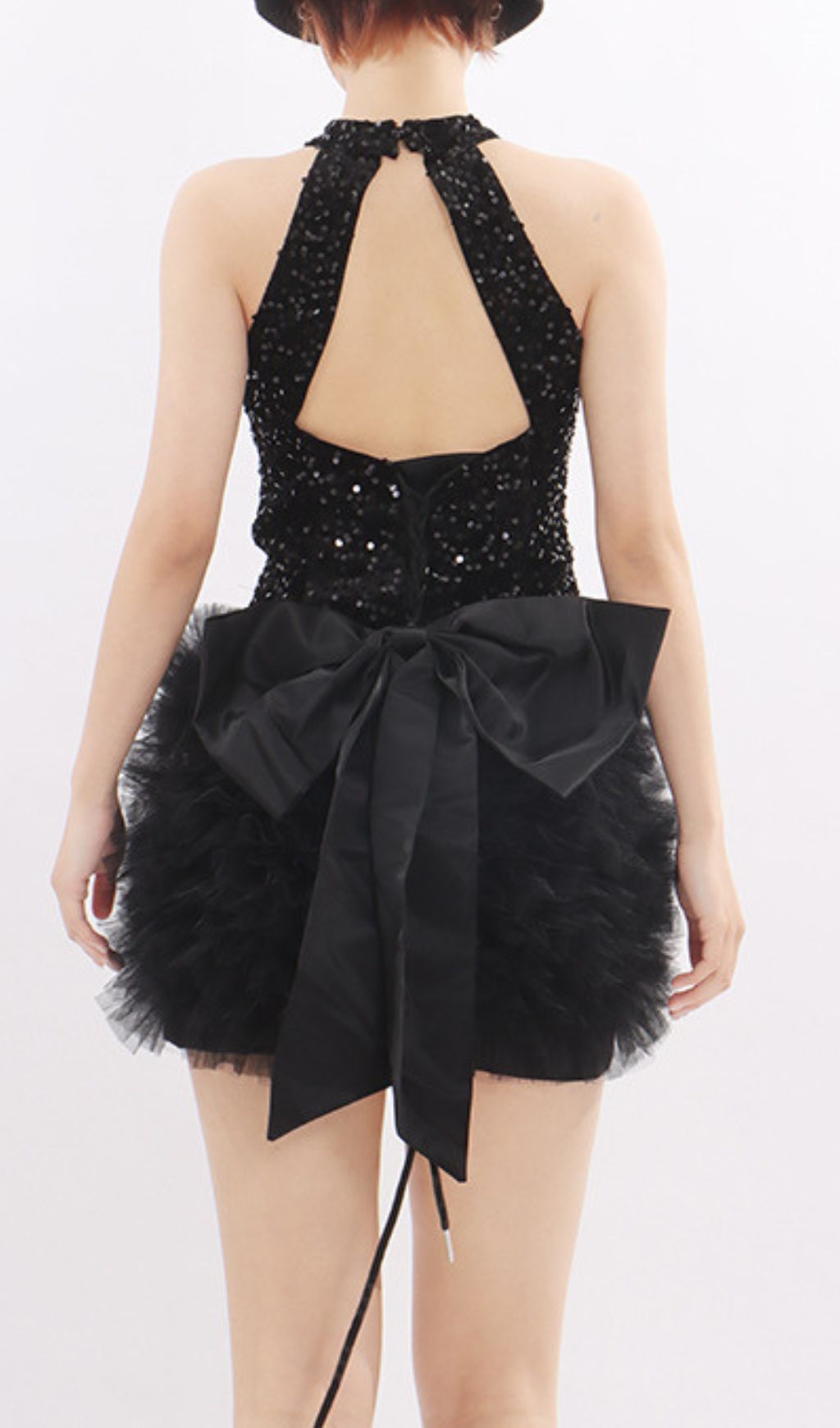48a832cc6dbb218fc7c24b45e52c6cca.jpg Fashionslee Women Kalia Black Halter Sequin Mini Dress