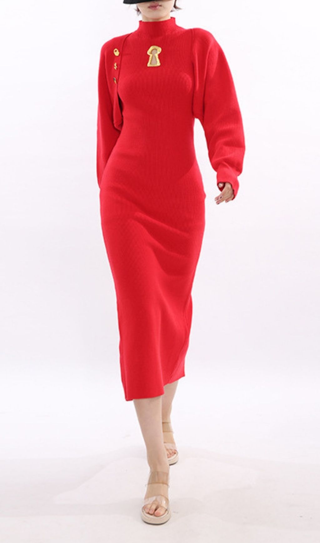 RED MUST-HAVE MIDI DRESS – VIRAL AESTHETIC - OWNCI