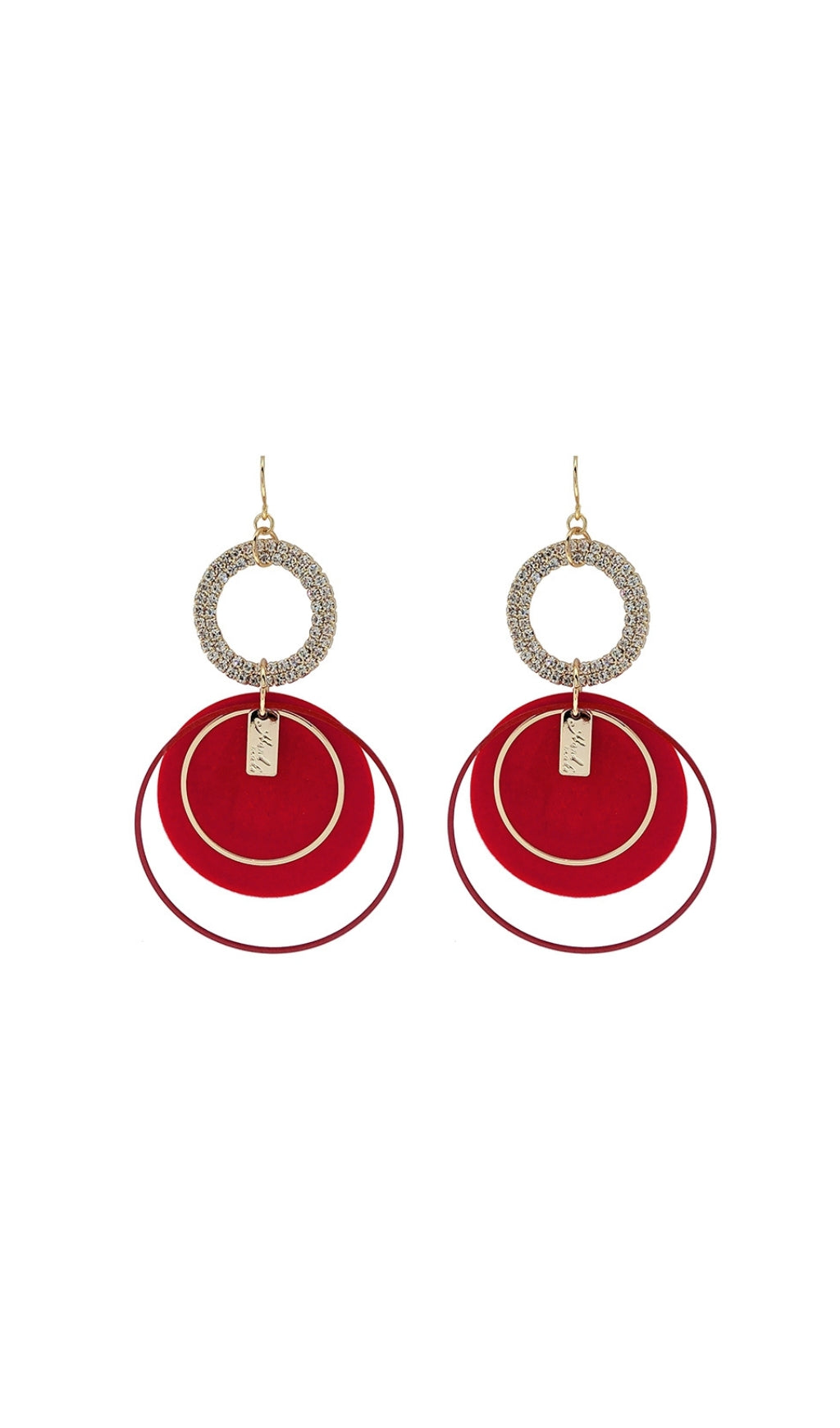 Fashionslee Women Andie Red Circle Plush Earrings