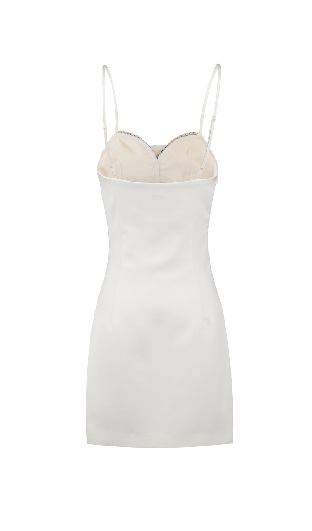 490fb6980dbd423e56b01914f0ac3b62.jpeg Fashionslee Women Satin Pearl Mini Dress In White