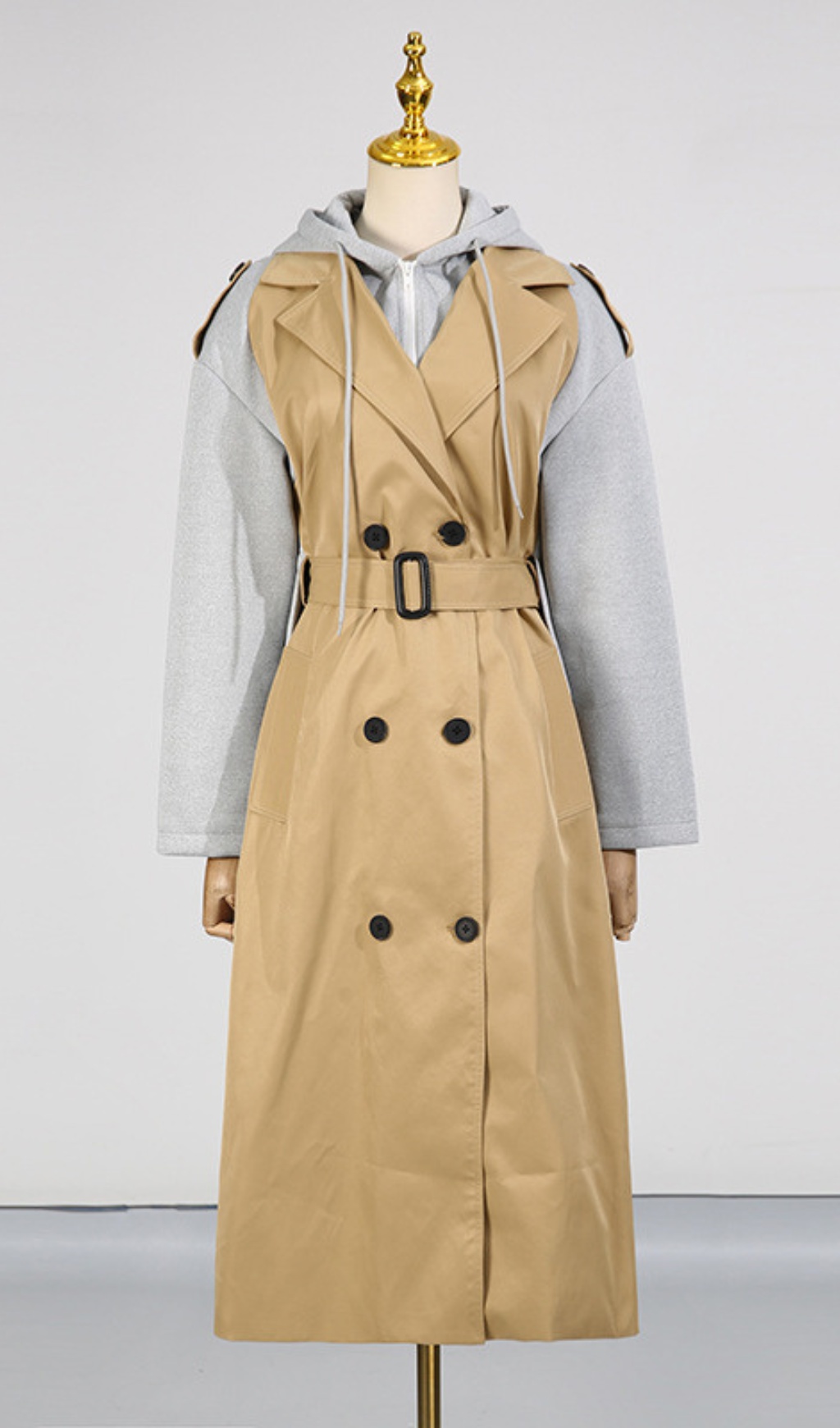 4929fb98be962800cd29c78b258d2489.png Fashionslee Women Gwidon Color-blocked Long Coat With A Hood