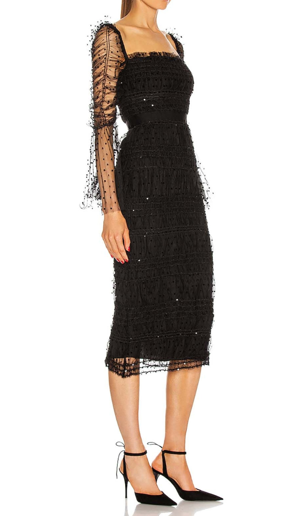 493548643335067483c9031d29080cd4.jpeg Fashionslee Women Dot Mesh Midi Dress In Black