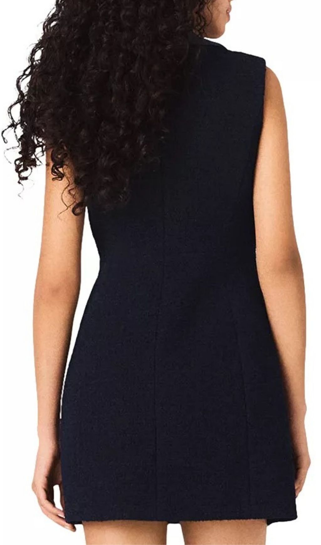 Fashionslee Women Sleeveless Dress with Denim Details