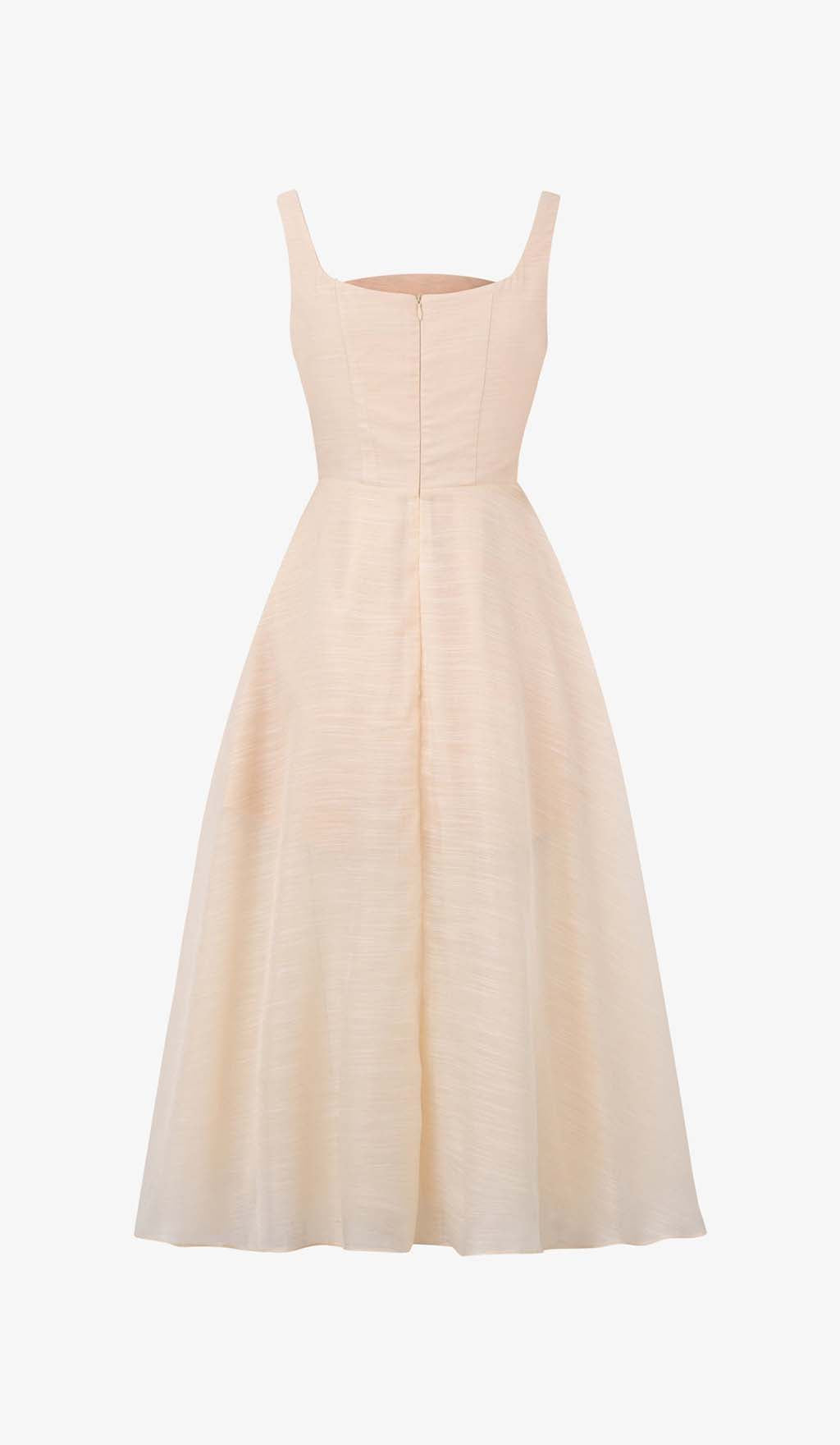4973b5d16f675ff62f7ca4376cf22082.jpeg Fashionslee Women Pleated Cami Slim Midi Dress In White