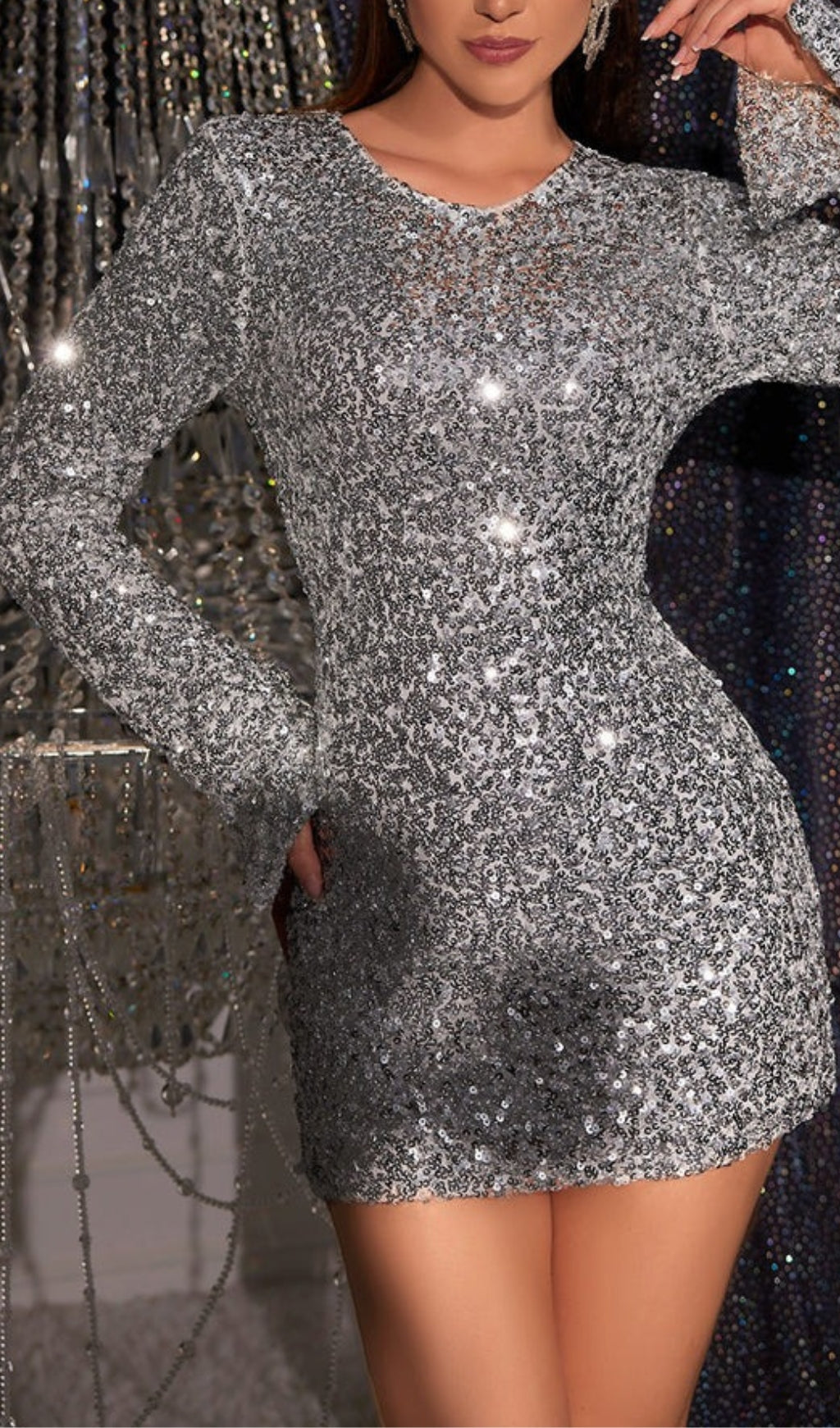 4976ca2f64b1bf7aa3b509e2116e6fdb.jpeg Fashionslee Women Amy Long Sleeve Sequin Dress