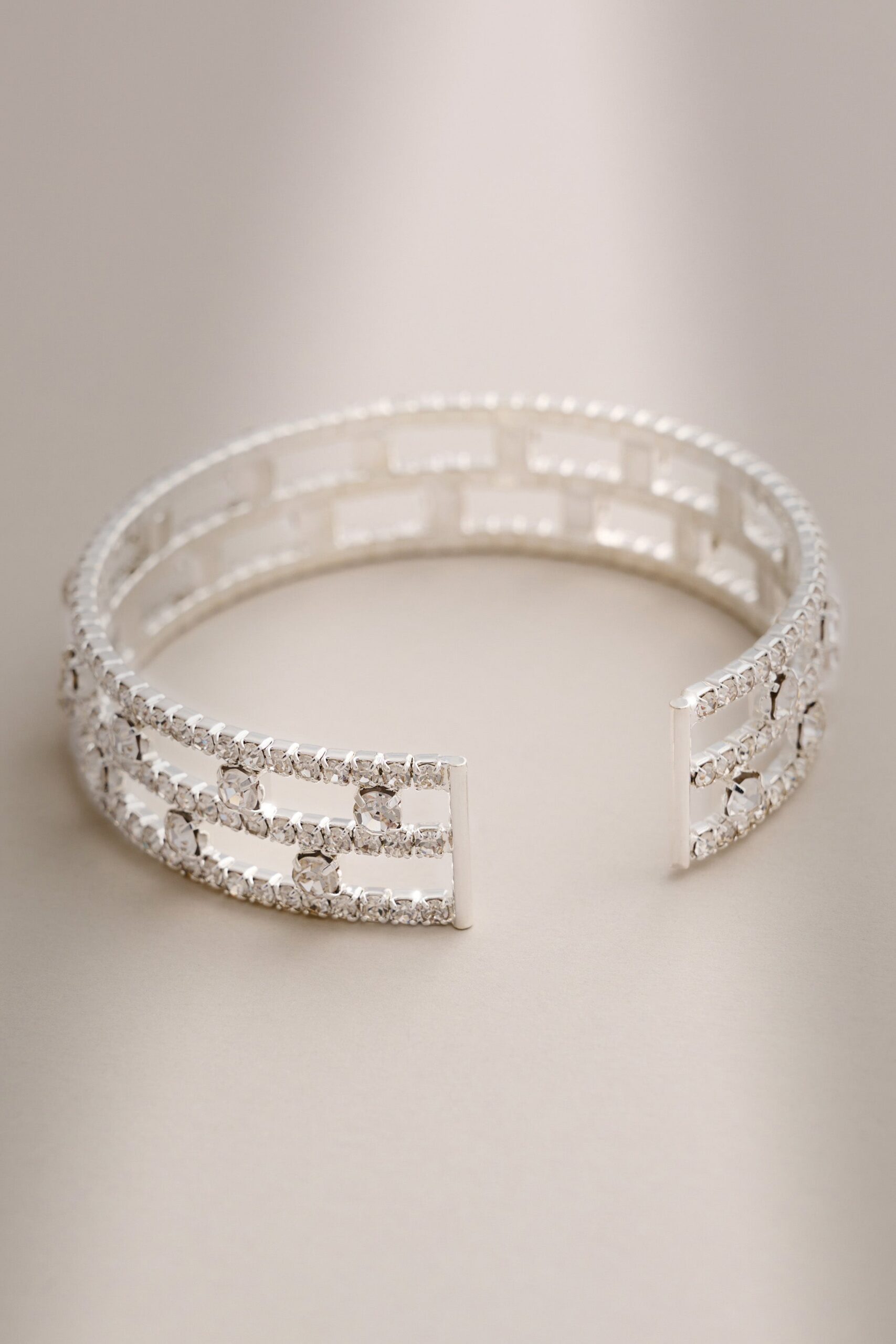 Fashionslee Women Silver Diamante Bracelet