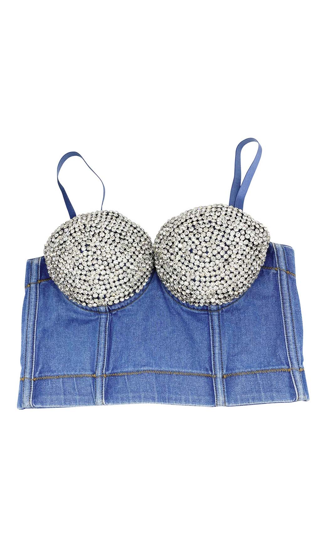 49c90af76ddd8470975759c1176c660a.jpeg Fashionslee Women Bustier Denim Top In Blue