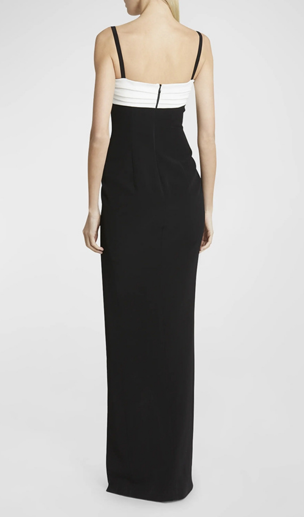 4a1725bedd3785c1fe14dc0208e3c0e1.jpg Fashionslee Women Etoile Black White Patchwork Slit Maxi Dress