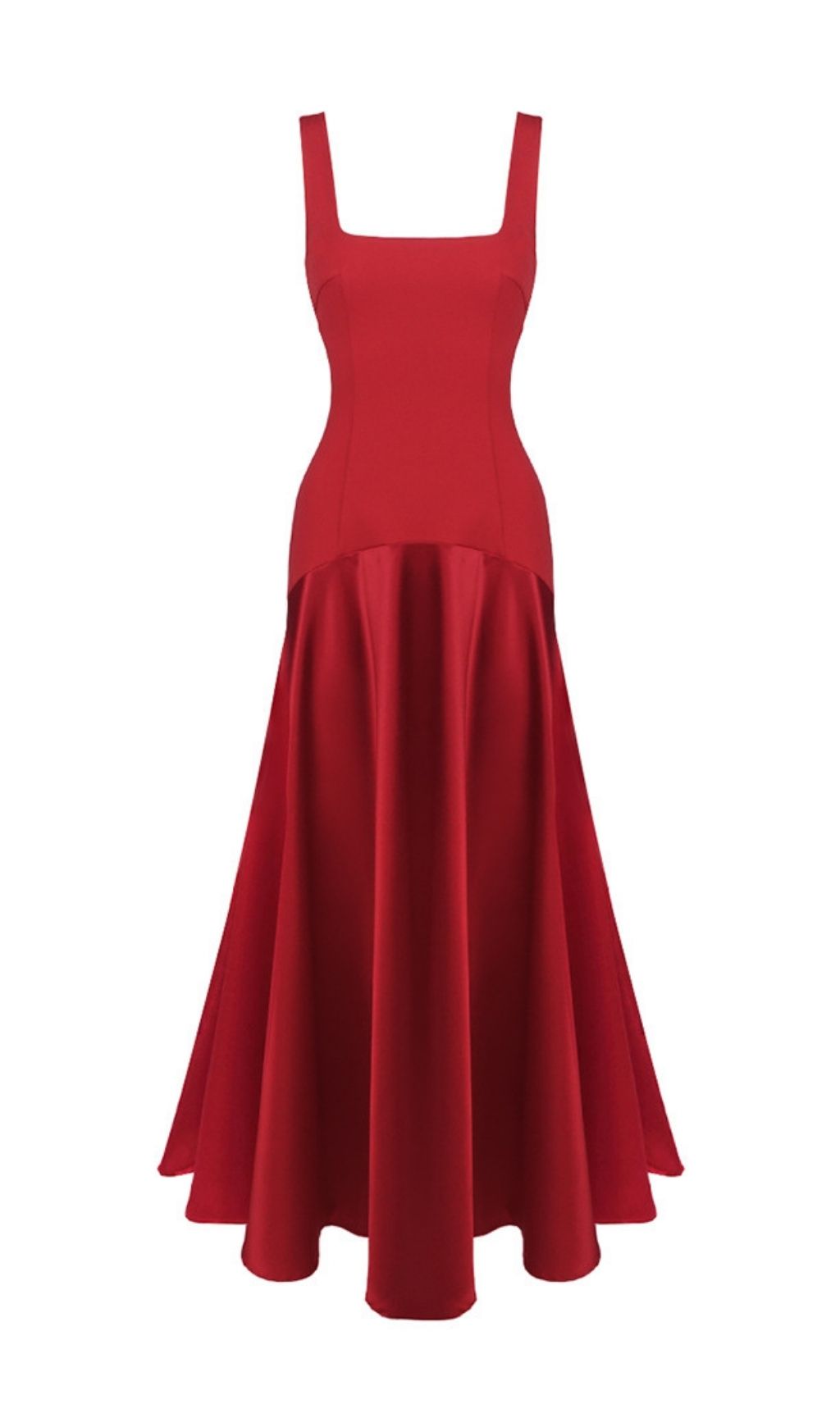 4a3775c0135d9988e52d1c25827de951.jpg Fashionslee Women Kalista Red Square Neck Maxi Dress