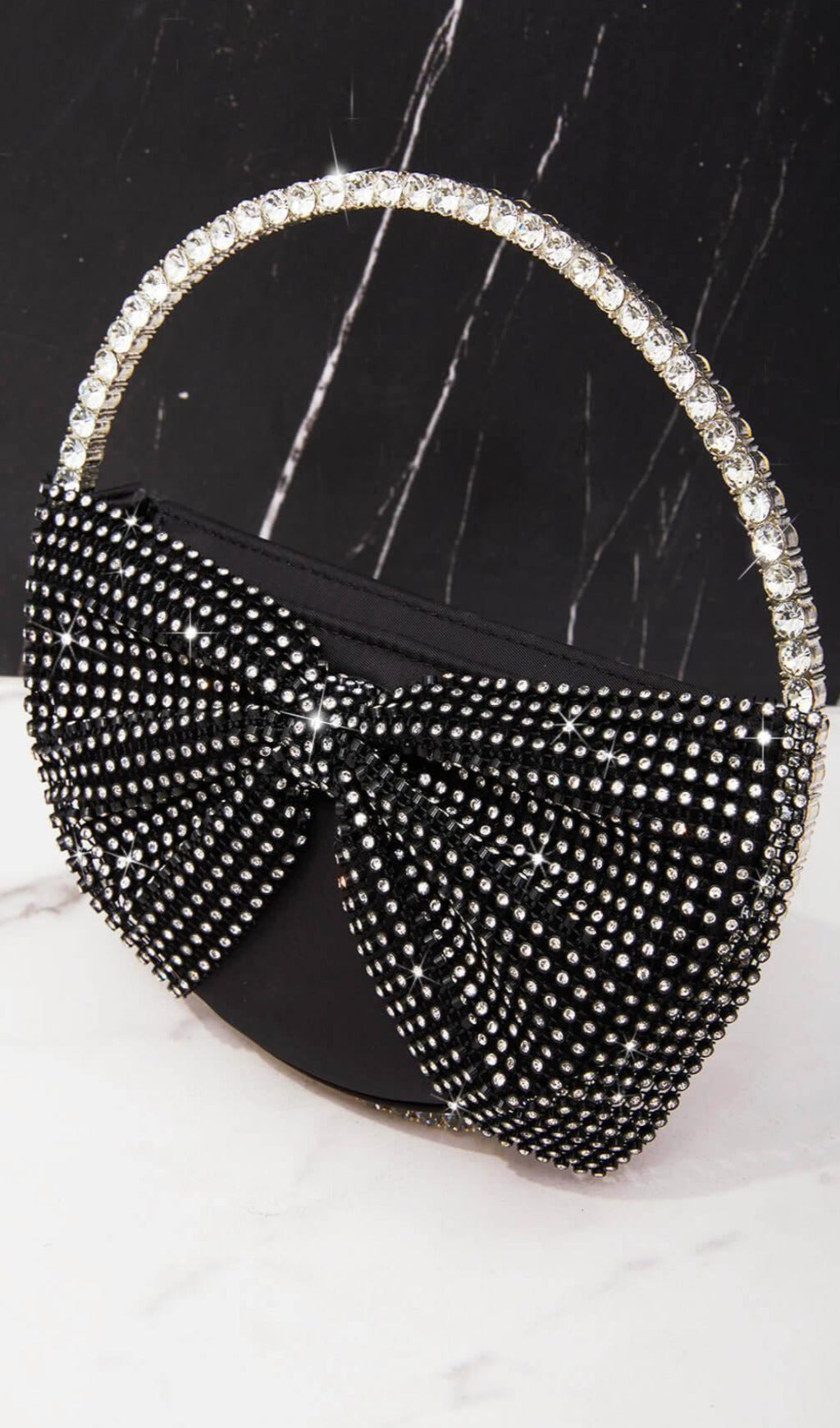 Fashionslee Women Crystal Bow Clutch