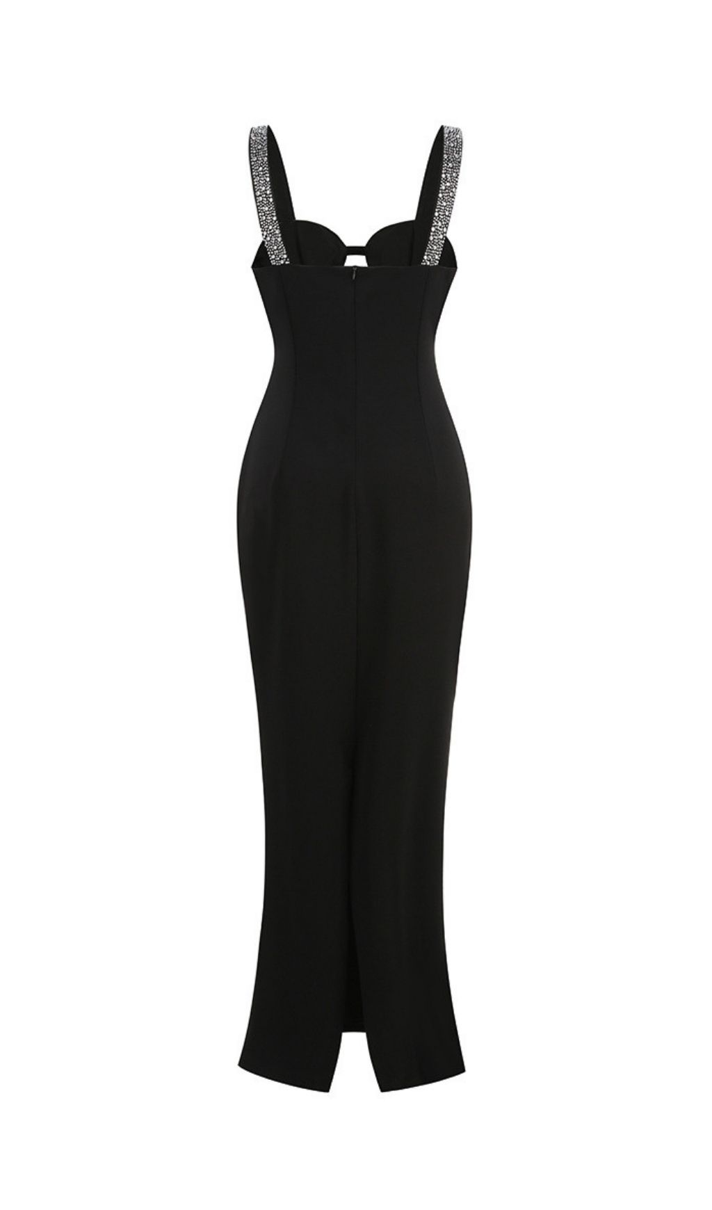 4a68d8f875658fdba8020f6a9e49b761.jpg Fashionslee Women Kendall Black Strappy Diamante Embellished Maxi Dress