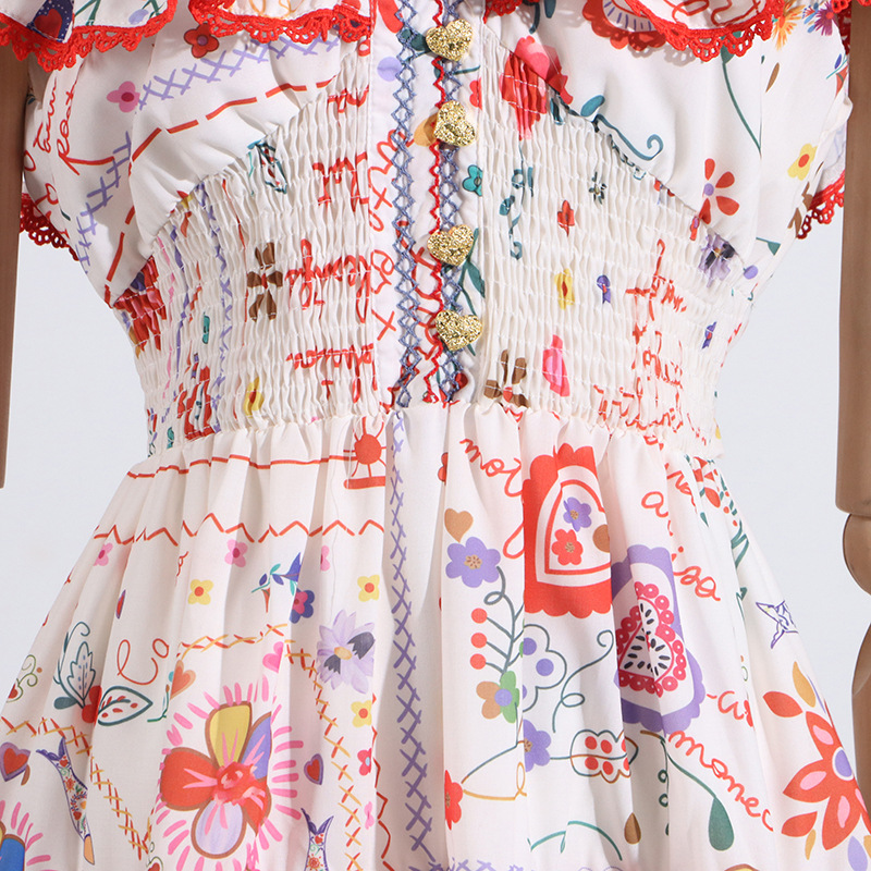 4a9d444136fe21b71093aff843dc5a9c.jpg Fashionslee Women Gelsey Printed V-Neck Mini Dress