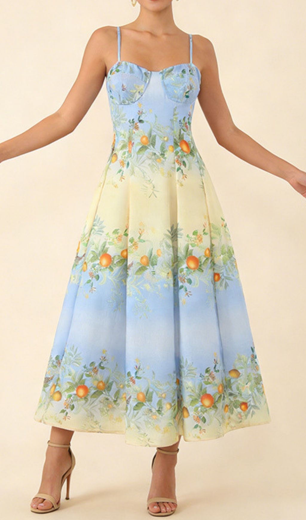 Fashionslee Women Kevina Strappy Floral Midi Dress