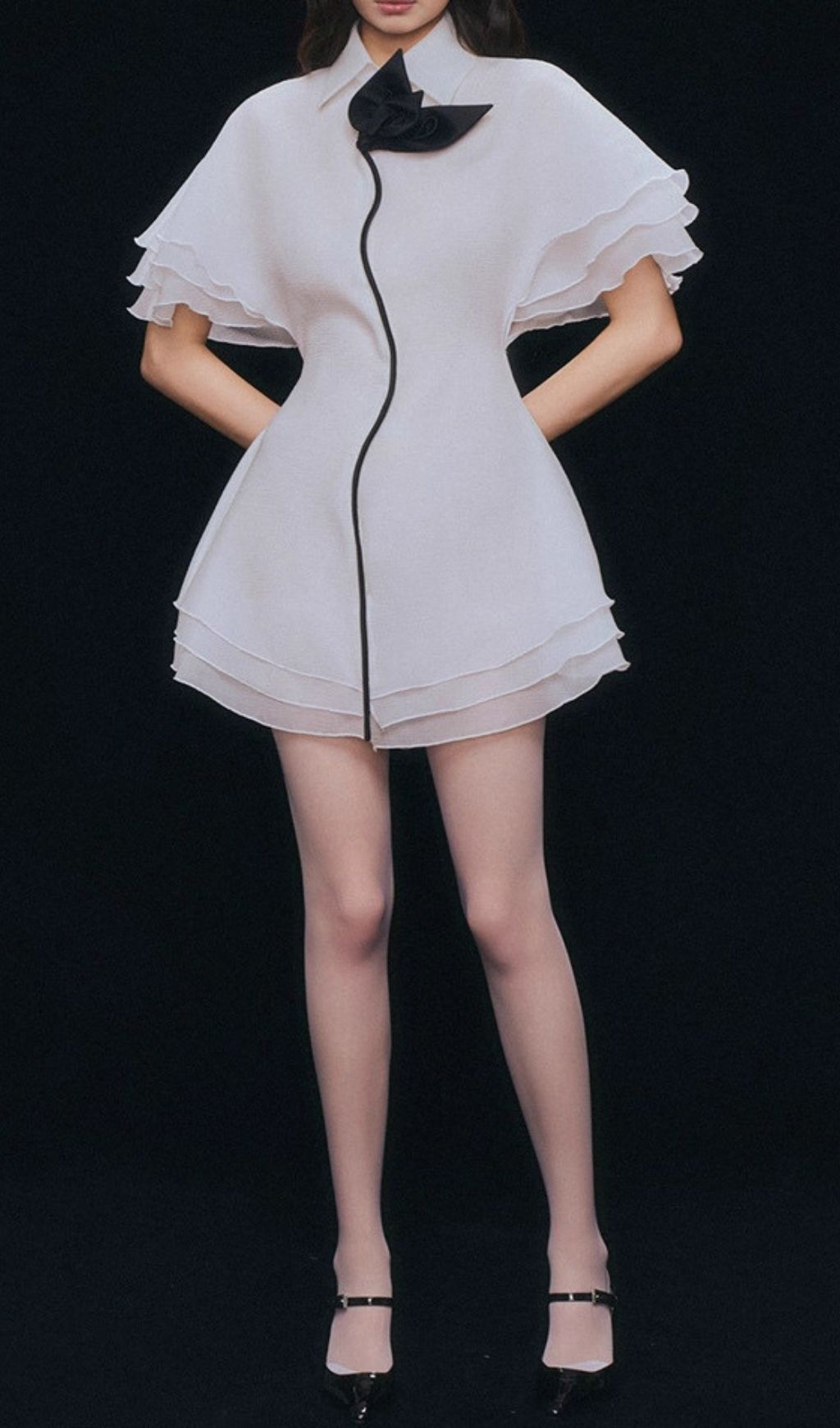 Fashionslee Women Glenda White Embellished Mini Dress