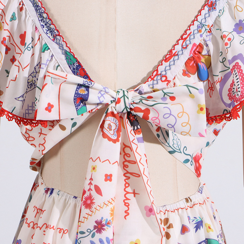 4b172706c67cd772454f32dd33c430fa.jpg Fashionslee Women Gelsey Printed V-Neck Mini Dress