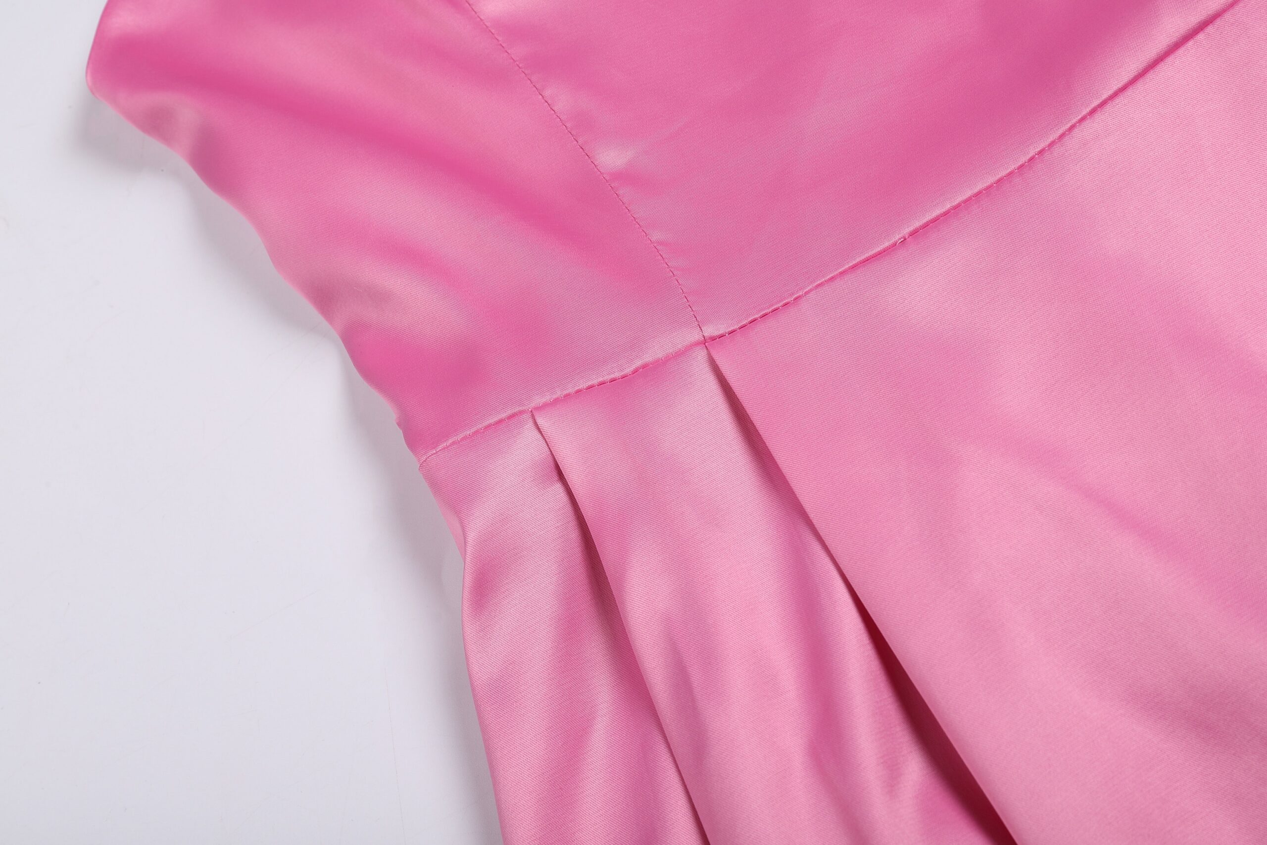 4b25c7f0c0f557723b8711ade601fab8.jpeg Fashionslee Women Strapless Halter Satin Mini Dress In Pink